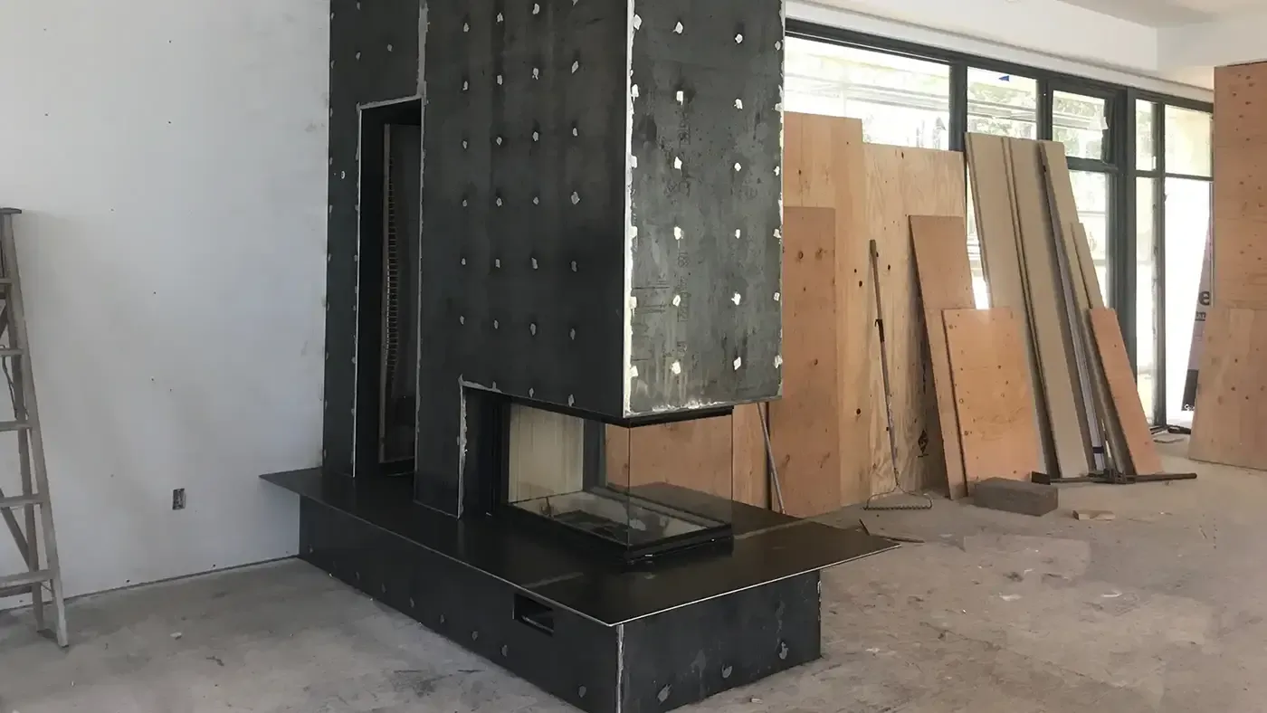 Custom Blackened Fireplace Wraps